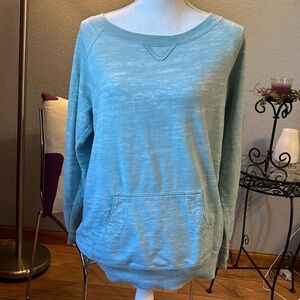 Zippered back sweatshirt, sz M, green